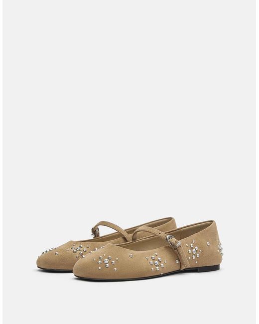 Ballerines cloutées - sable Pull&Bear en coloris White