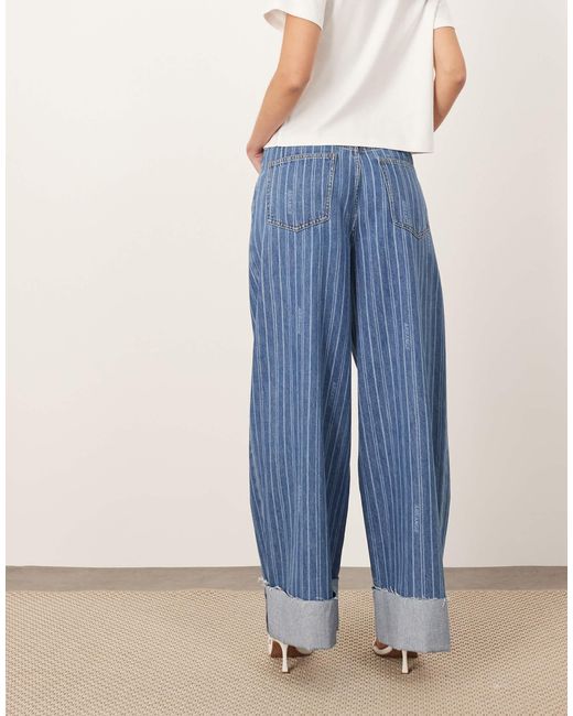 ARRANGE Blue Parker Denim High Waist Slouchy Turn Up Jean