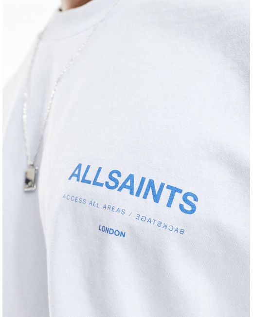 AllSaints Blue Access Underground Oversized T-shirt for men