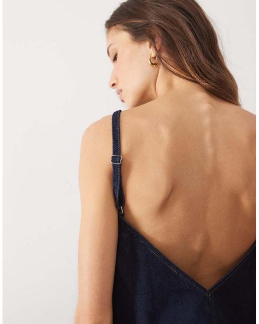 ASOS Blue Shift Top Deep V Back