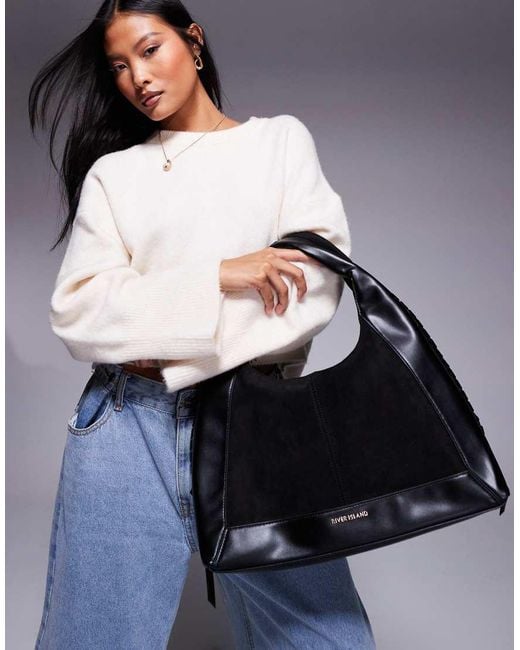 River Island Blue Whipstitch Slouch Bag