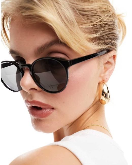 Weekday White Spy Round Sunglasses