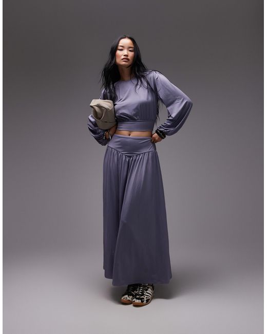 ASOS Blue – figurbetontes, drapiertes oberteil