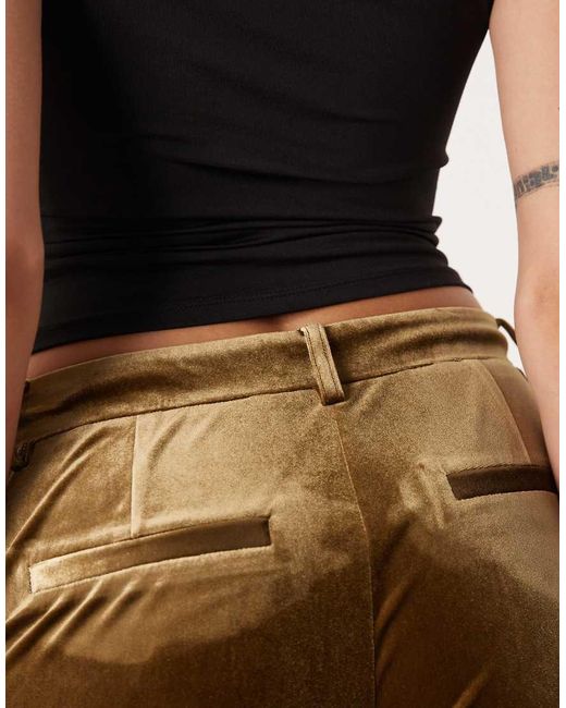 ASOS Green Tall Tailored Velvet Slim Straight Trousers
