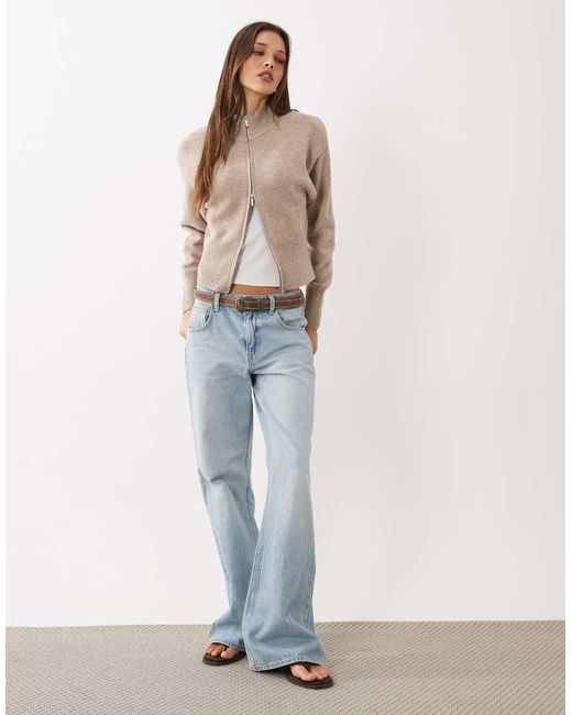 Cotton On Natural Lotus Cinched Zip Knit