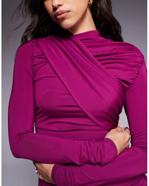 Ruched & Ready Purple – miss me – geformtes minikleid