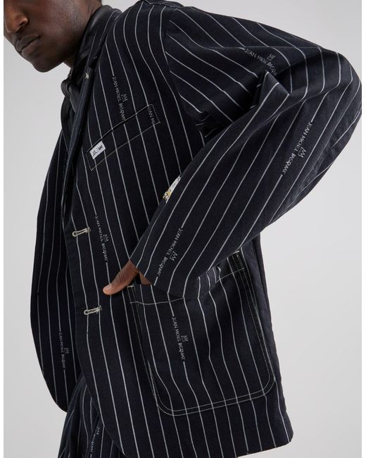 Lee Jeans Black Mens X Basquiat Striped Blazer for men