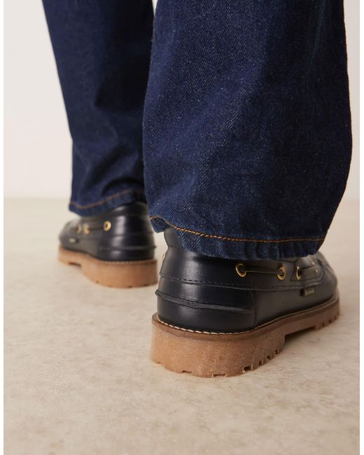 Barbour Blue Deck Boat Loafers for men