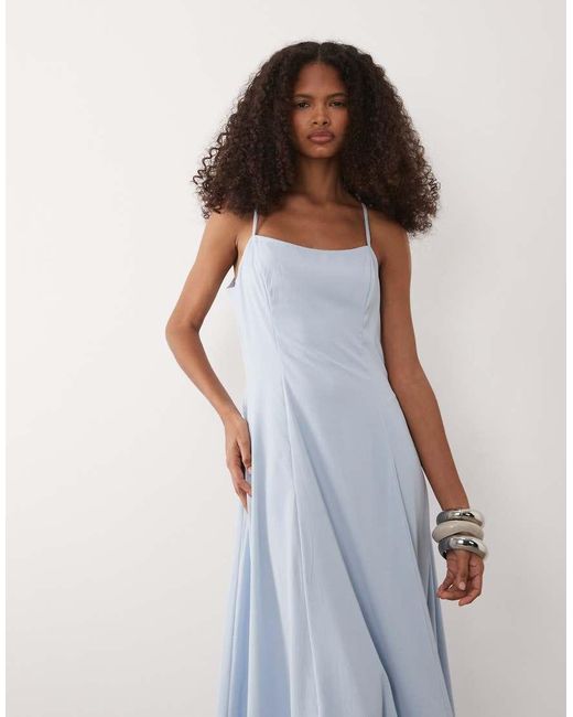 Y.A.S White Cami Maxi Dress With exaggerated Buble Hem