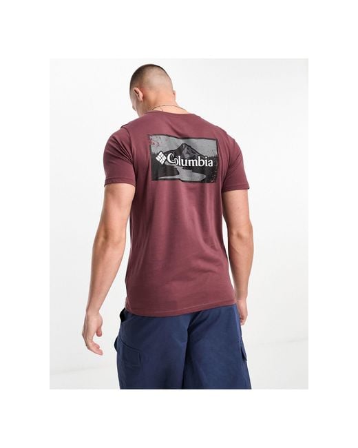 Camiseta marrón con estampado gráfico en la espalda rapid ridge exclusiva en asos Columbia de hombre de color Red