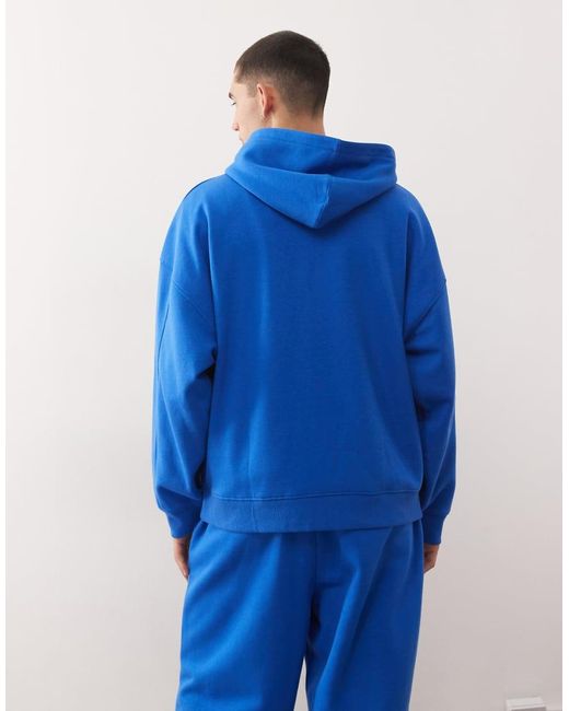 Collusion Blue Zip Through Hoodie for men