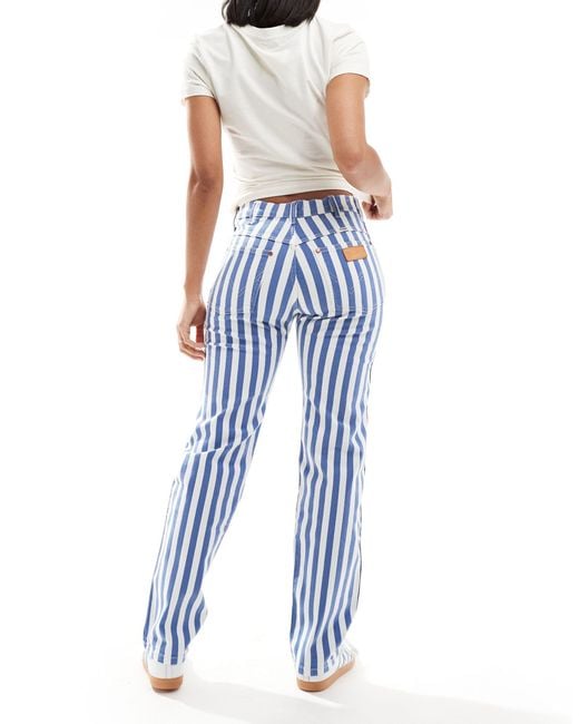 Wrangler Blue Sunset Stripe Straight Fit Jeans