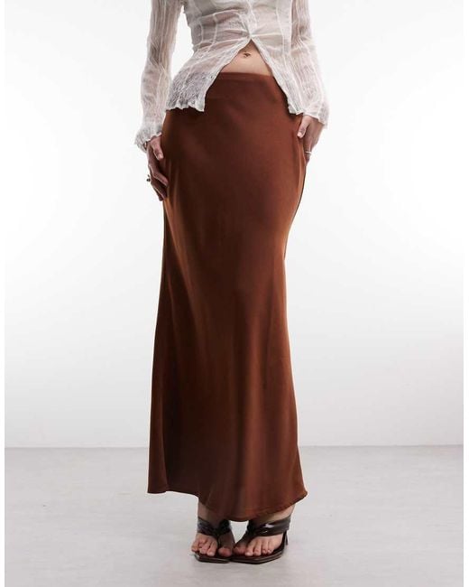 ASOS White Satin Maxi Skirt