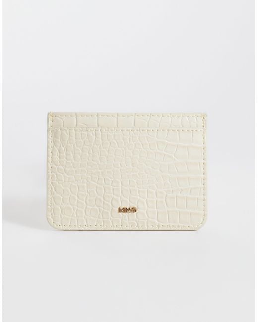 Mango Natural Croc Effect Card Holder
