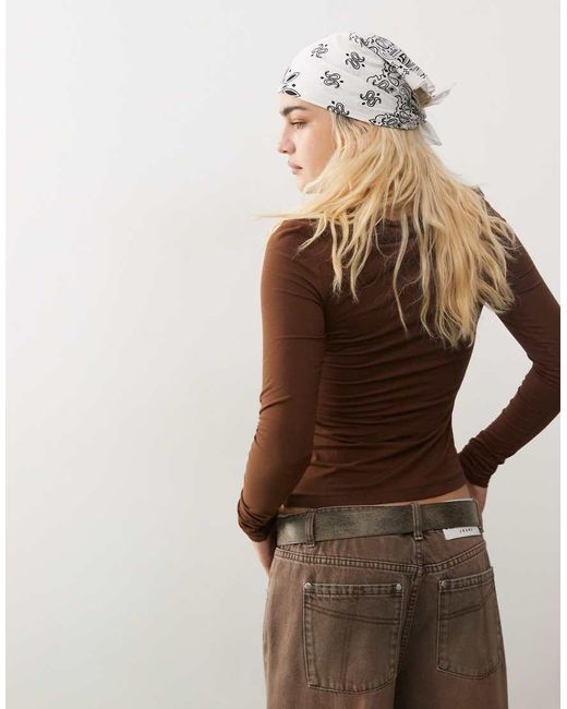 Weekday Brown Slim Fit Long Sleeve T-shirt