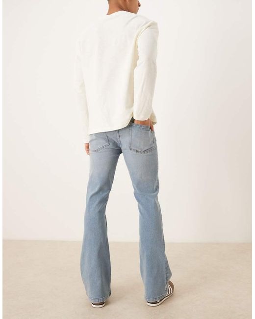 ASOS Blue Stretch Flare Jeans for men