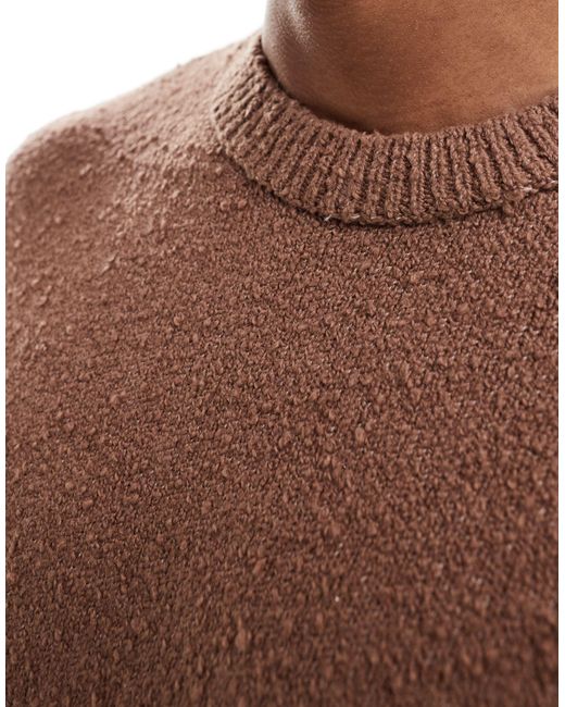 ASOS Brown Relaxed Knitted Boxy T-shirt for men