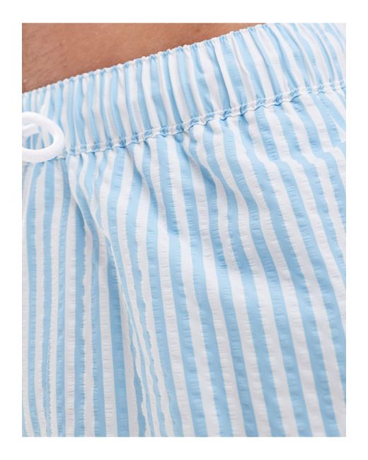 ASOS Blue Striped Swim Shorts for men