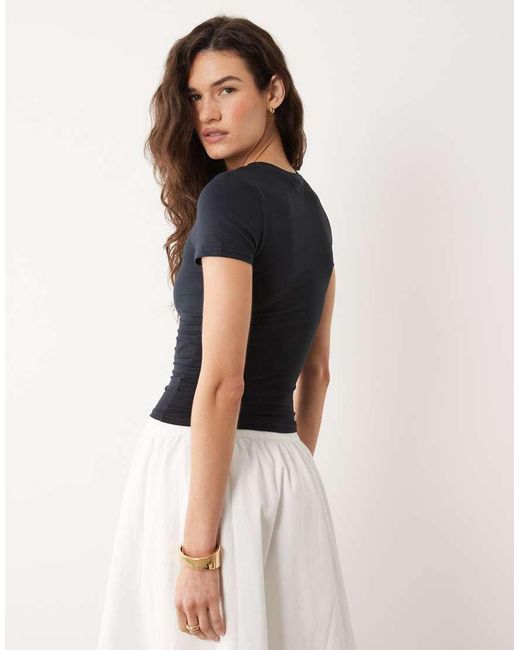Miss Selfridge Blue Sculpted Short Sleeve Tee
