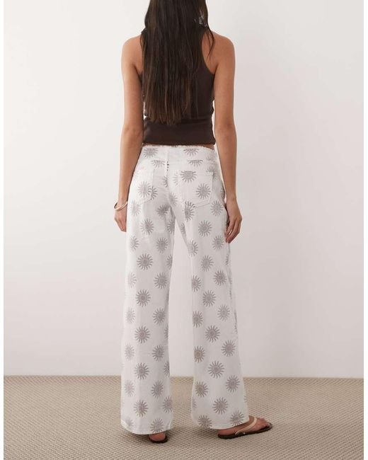 Mango Natural Teen Straight Jeans With Sunshine Print