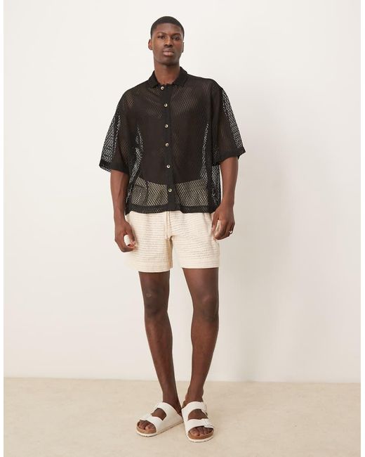 Camicia Oversize Squadrata Nera di ASOS in Black da Uomo