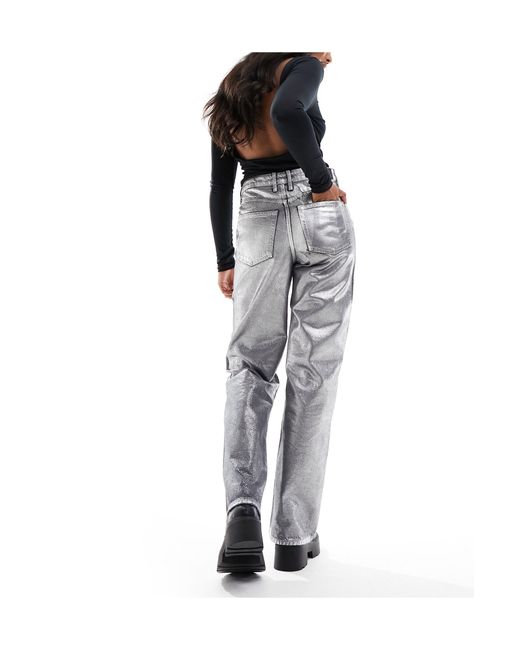 90s Straight Coated Pants - Black - Ladies