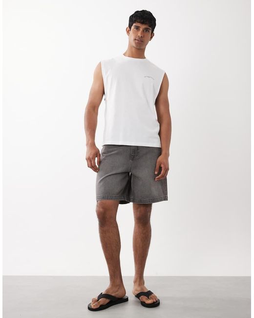 Jack & Jones Green Palm Leaf Back Print Singlet for men