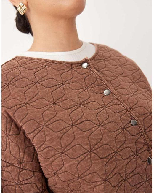 ASOS Brown Asos Design Curve Quilted Jacket