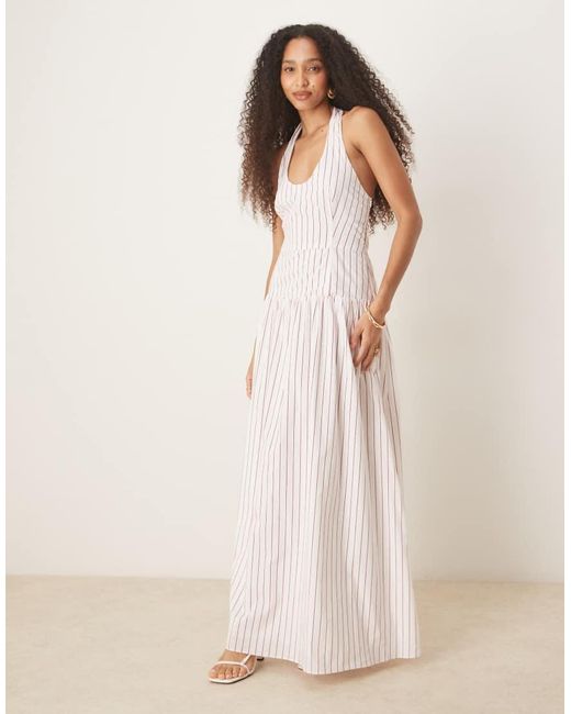 Glamorous Drop Waist Halterneck Maxi Dress in Natural | Lyst UK Glamorous Drop Waist Halterneck Maxi Dress in Natural | Lyst UK