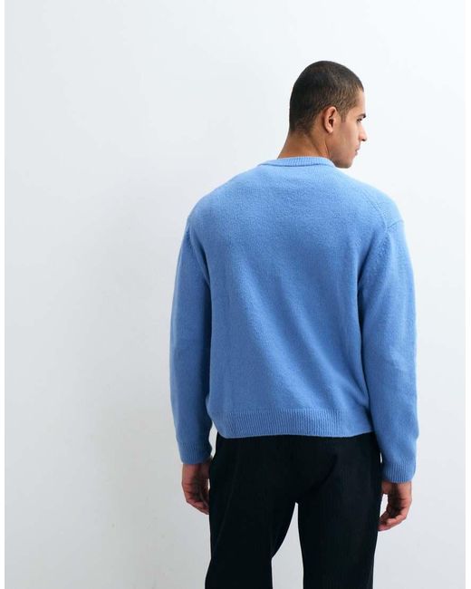 ARKET Blue Cotton Blend Crew Neck Jumper for men