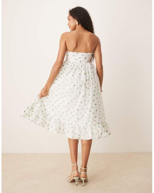 True Decadence Natural Strapless Midi Dress