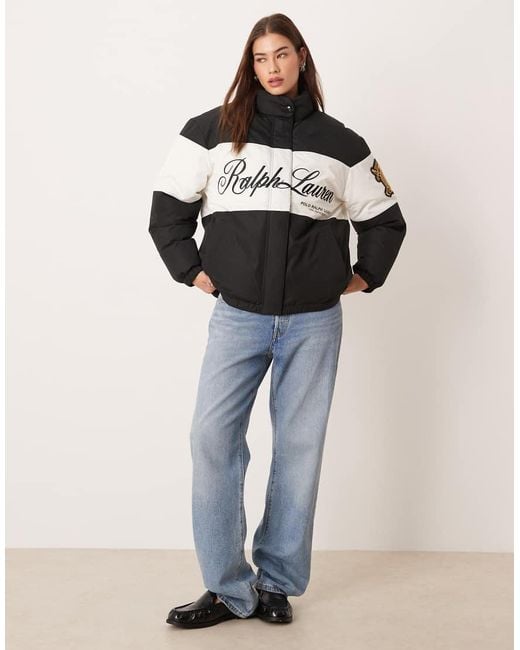 Polo Ralph Lauren Black Chest Logo Puffer Coat