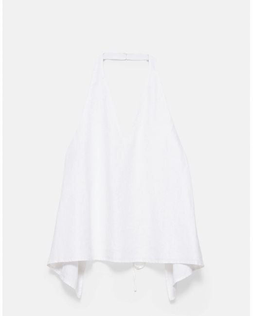 Pull&Bear White 100 % leinen-halstop
