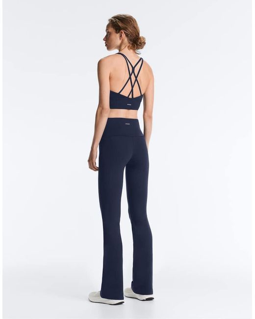 Oysho Blue High-Rise Comfortlux Flare Trousers