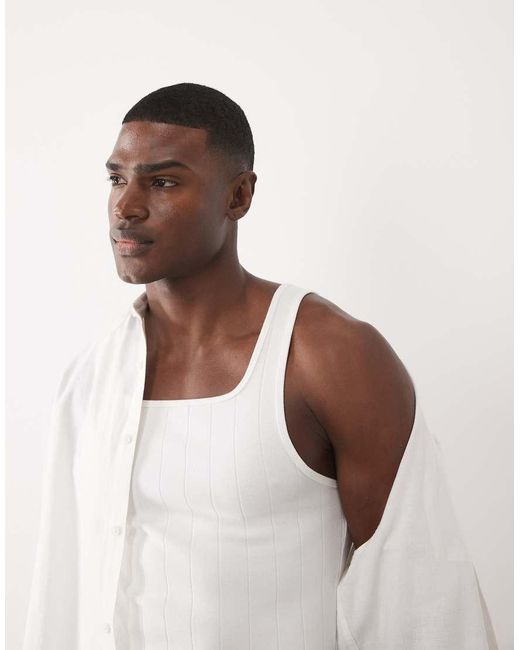 ASOS White Muscle Fit Vest for men