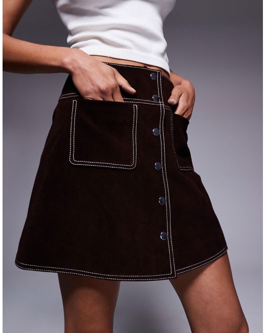 ASOS Blue Real Suede Mini Skirt