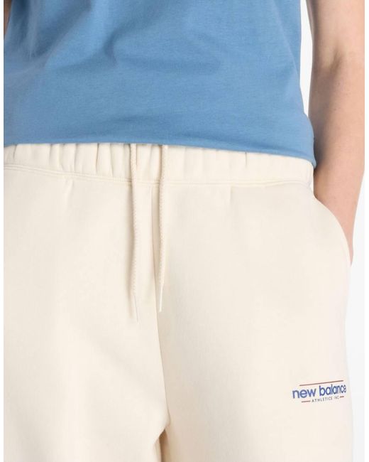 New Balance White Reimagined Fleece Barrel Leg Pant