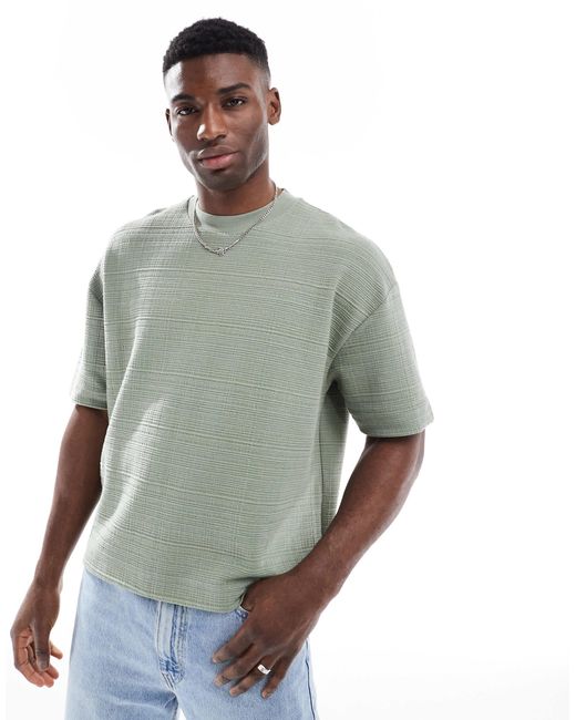 ASOS Gray Oversized Boxy Drop Shoulder T-shirt for men
