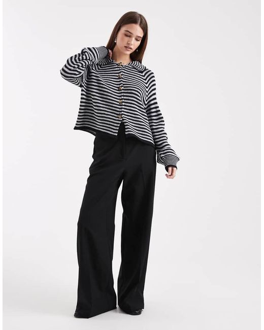 Collusion Blue Knitted Stripe Raglan Cardi