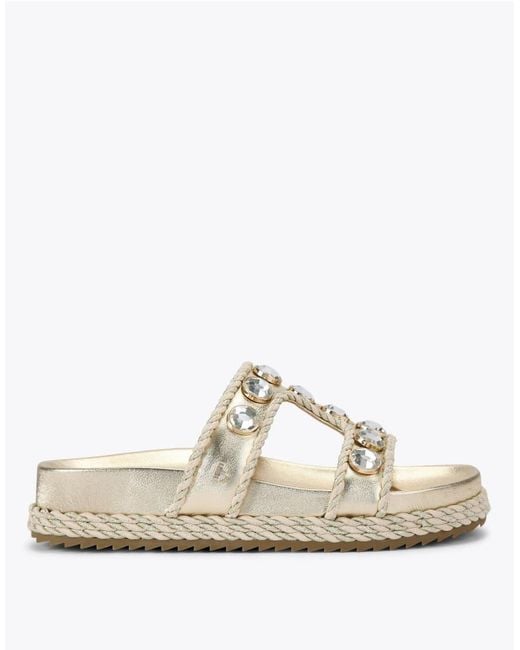 Carvela Kurt Geiger White Sorella Flatform Flat Sandals