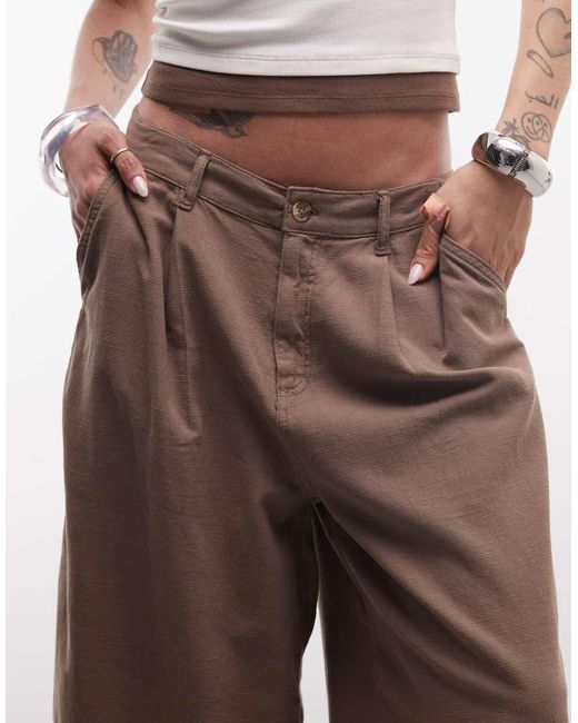 Collusion Brown Unisex Longline Jorts