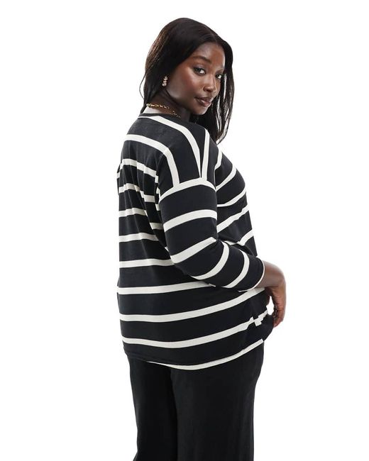 ONLY Black 3/4 Length Sleeve Top