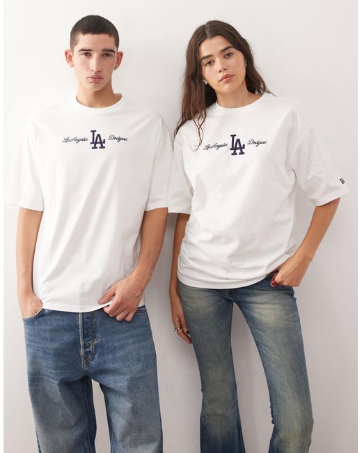 La dodgers - t-shirt oversize à logo script KTZ en coloris Gray