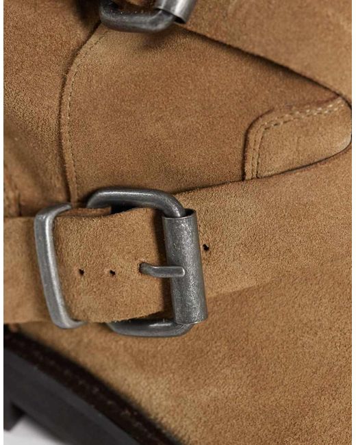 ASOS Brown Clover Boho Buckle Slouchy Knee Boots