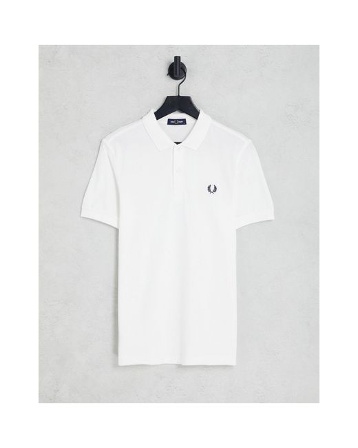 Fred Perry Plain Polo Shirt in White for Men | Lyst Australia