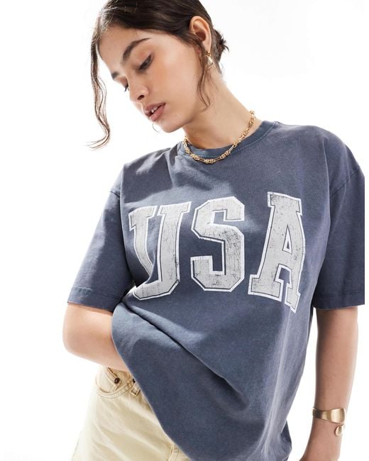 Cotton On White – oversize-t-shirt mit "usa"-print