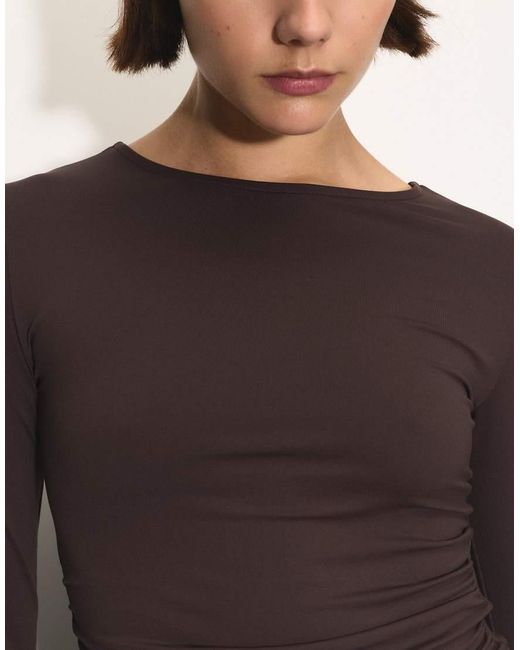 Pull&Bear Blue Polyamide T-shirt With Open Back