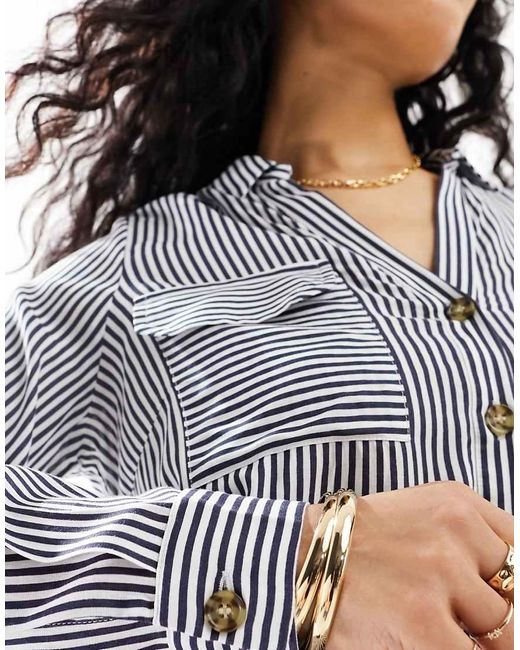 Vero Moda Blue Pocket Front Shirt