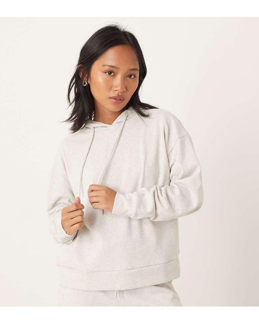 JDY Petite White Jersey Sweat Hoodie Co-ord