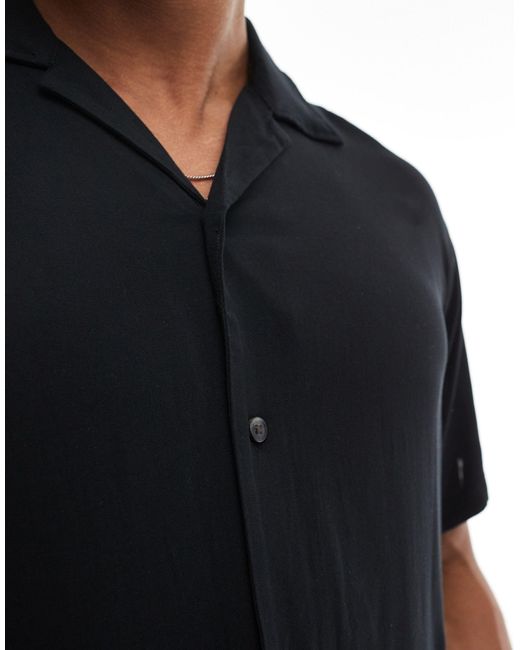 Jack & Jones – hemd mit reverskragen in Black für Herren